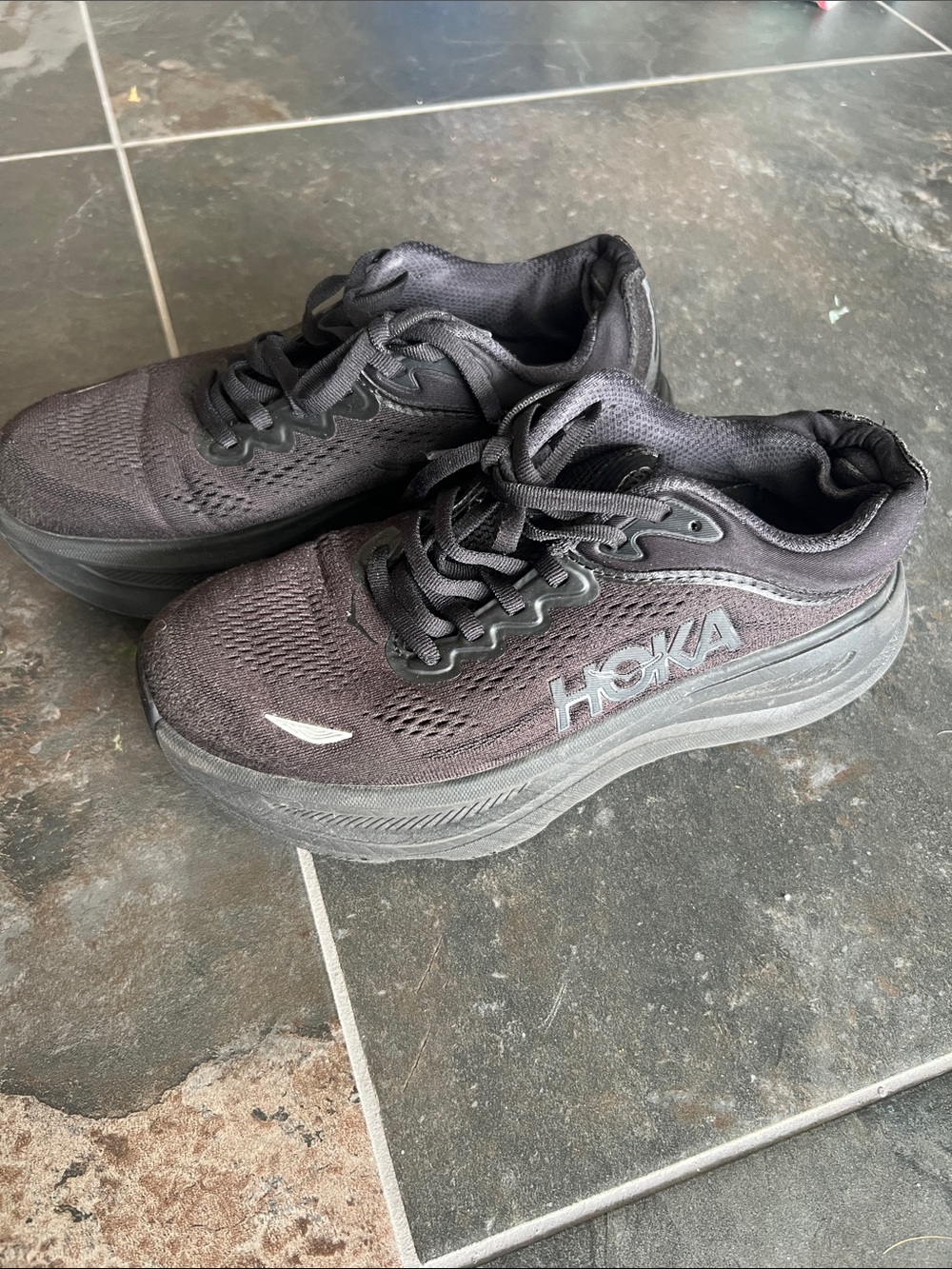Hoka Women's Black Bondi Athletic Platform Running Shoes